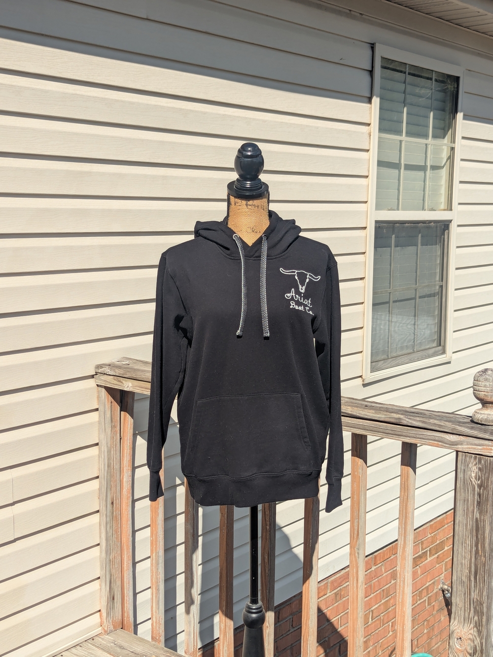 Ariat Black Hooded Pullover with Western Longhorn Logo